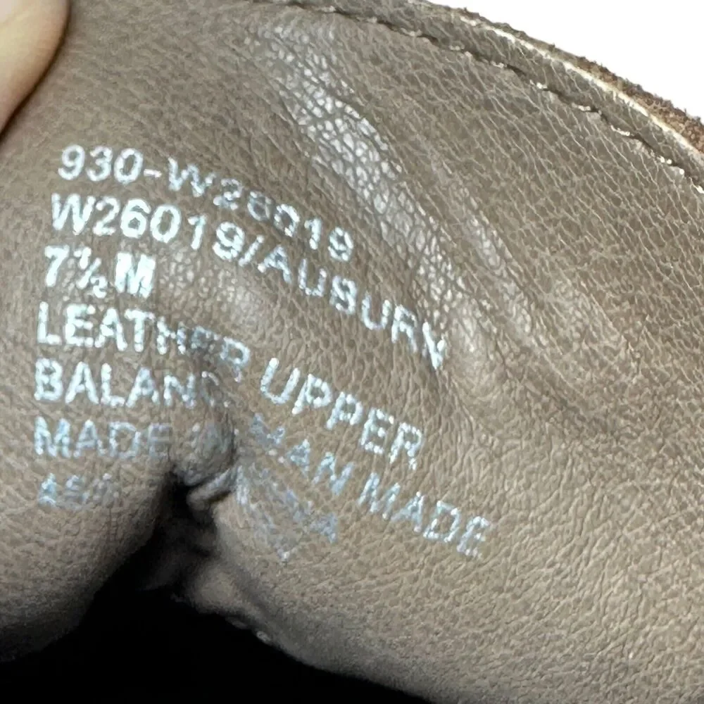 White Mountain Womens Size 7.5 Brown Auburn Leather Upper Bootie Ankle Boots EUC